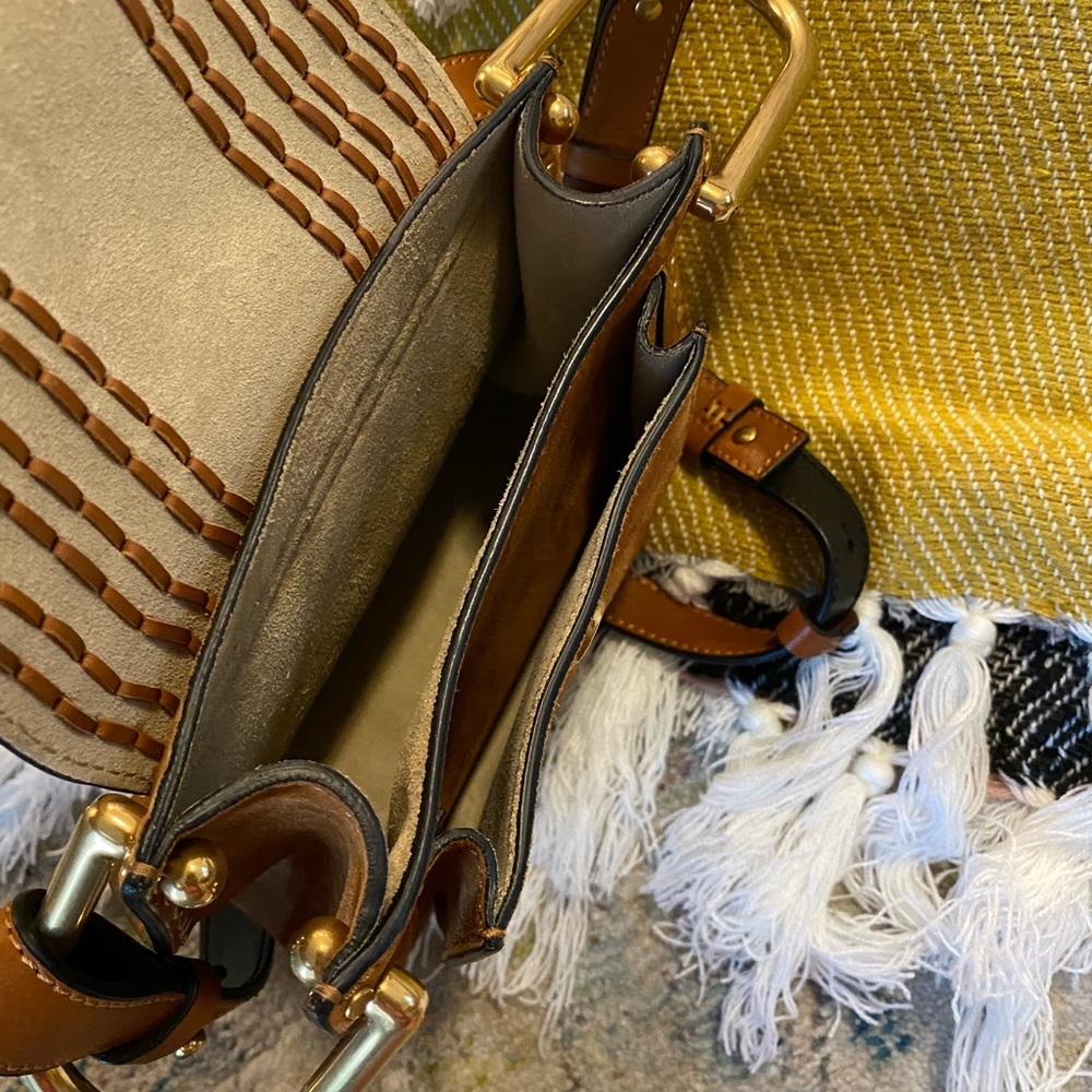 Chloé Brown Suede Crossbody Bag with Tassel - Picture 7 of 16